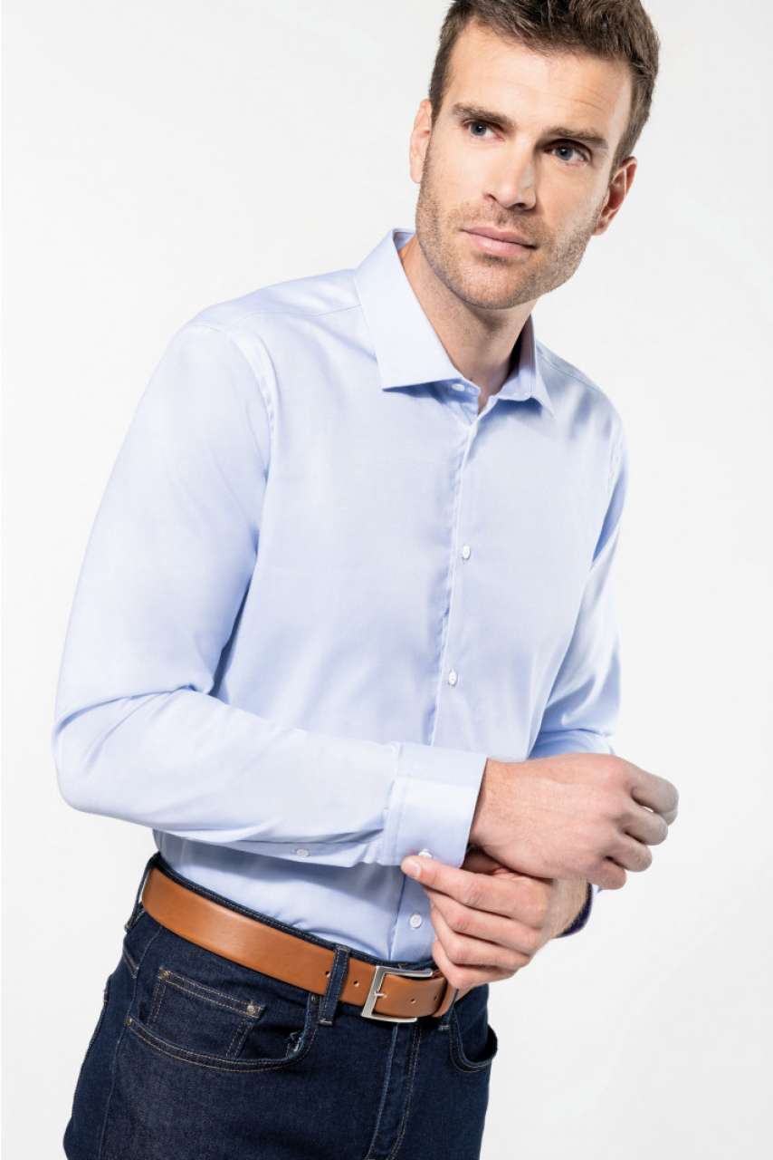 PK502 MEN'S PINPOINT OXFORD LONG-SLEEVED SHIRT – Obrázok 4