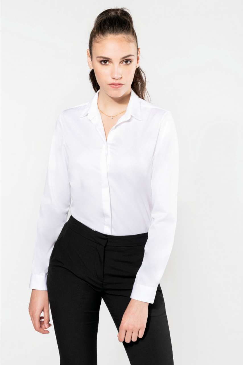 PK507 LADIES' LONG-SLEEVED TWILL SHIRT – Obrázok 6