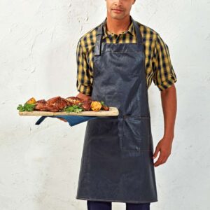 PR139 FAUX LEATHER BIB APRON