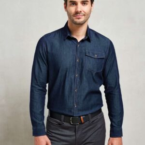 PR222 MEN’S JEANS STITCH DENIM SHIRT