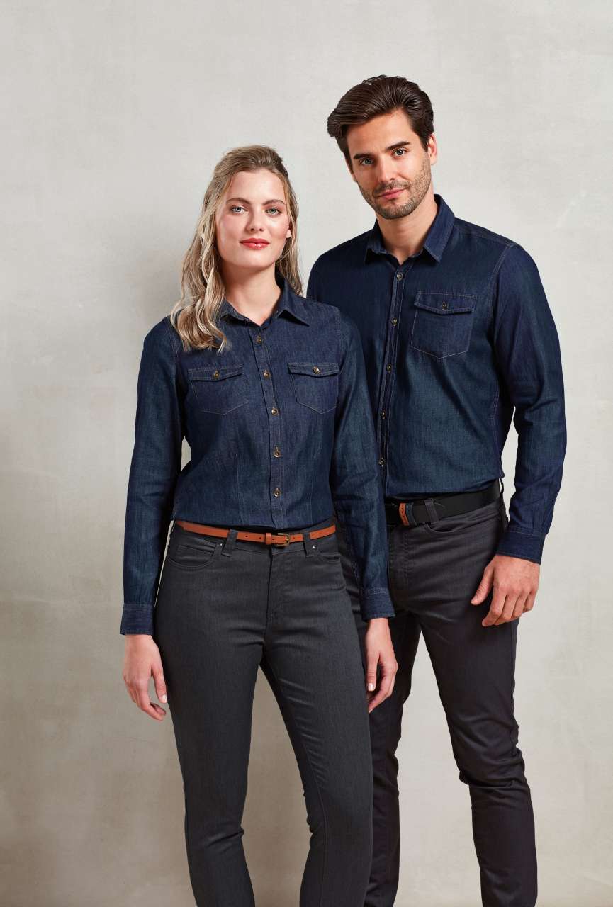 PR222 MEN’S JEANS STITCH DENIM SHIRT – Obrázok 2