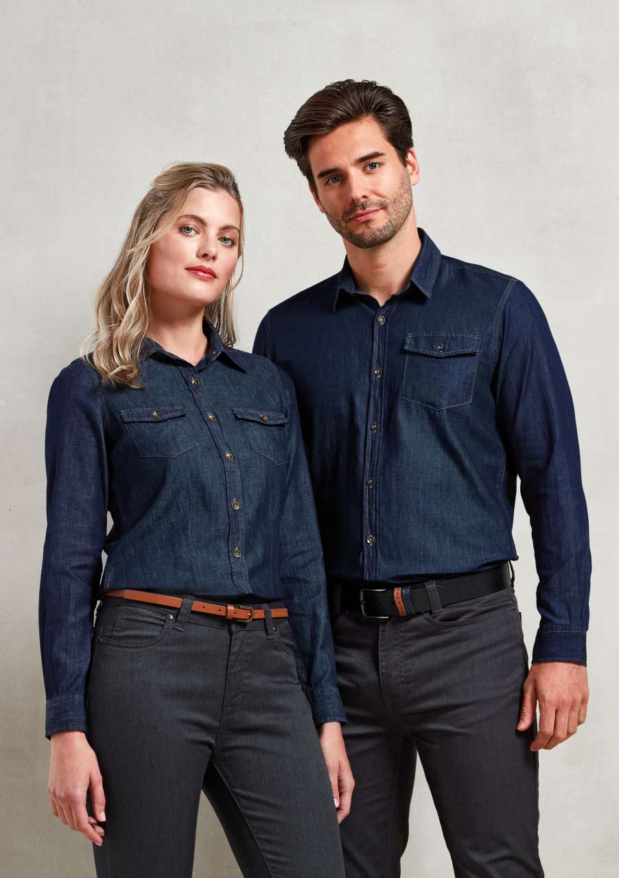 PR222 MEN’S JEANS STITCH DENIM SHIRT – Obrázok 3