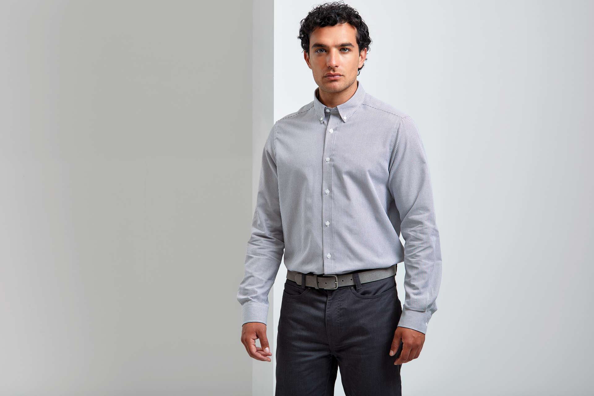 PR238 MEN’S COTTON RICH OXFORD STRIPES SHIRT – Obrázok 2