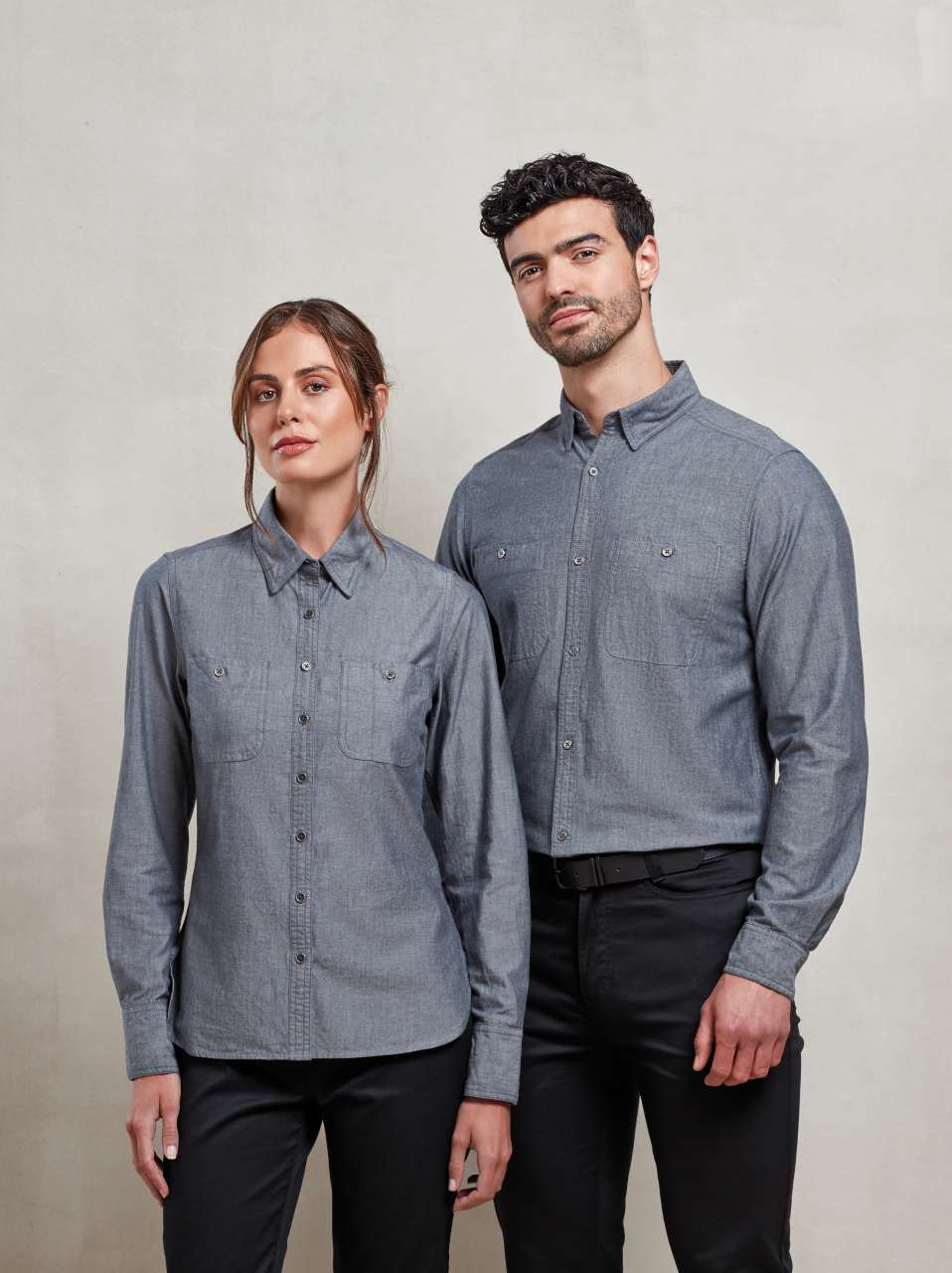 PR247 MEN'S ORGANIC CHAMBRAY FAIRTRADE SHIRT – Obrázok 2