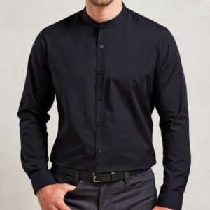 PR258 BANDED COLLAR 'GRANDAD' LONG SLEEVE SHIRT