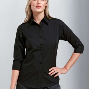 PR305 WOMEN'S POPLIN 3/4 SLEEVE BLOUSE