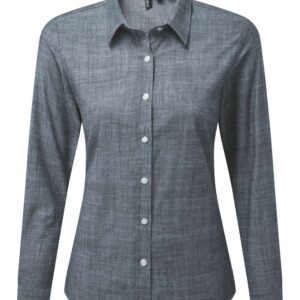 PR345 WOMEN'S COTTON SLUB CHAMBRAY LONG SLEEVE SHIRT