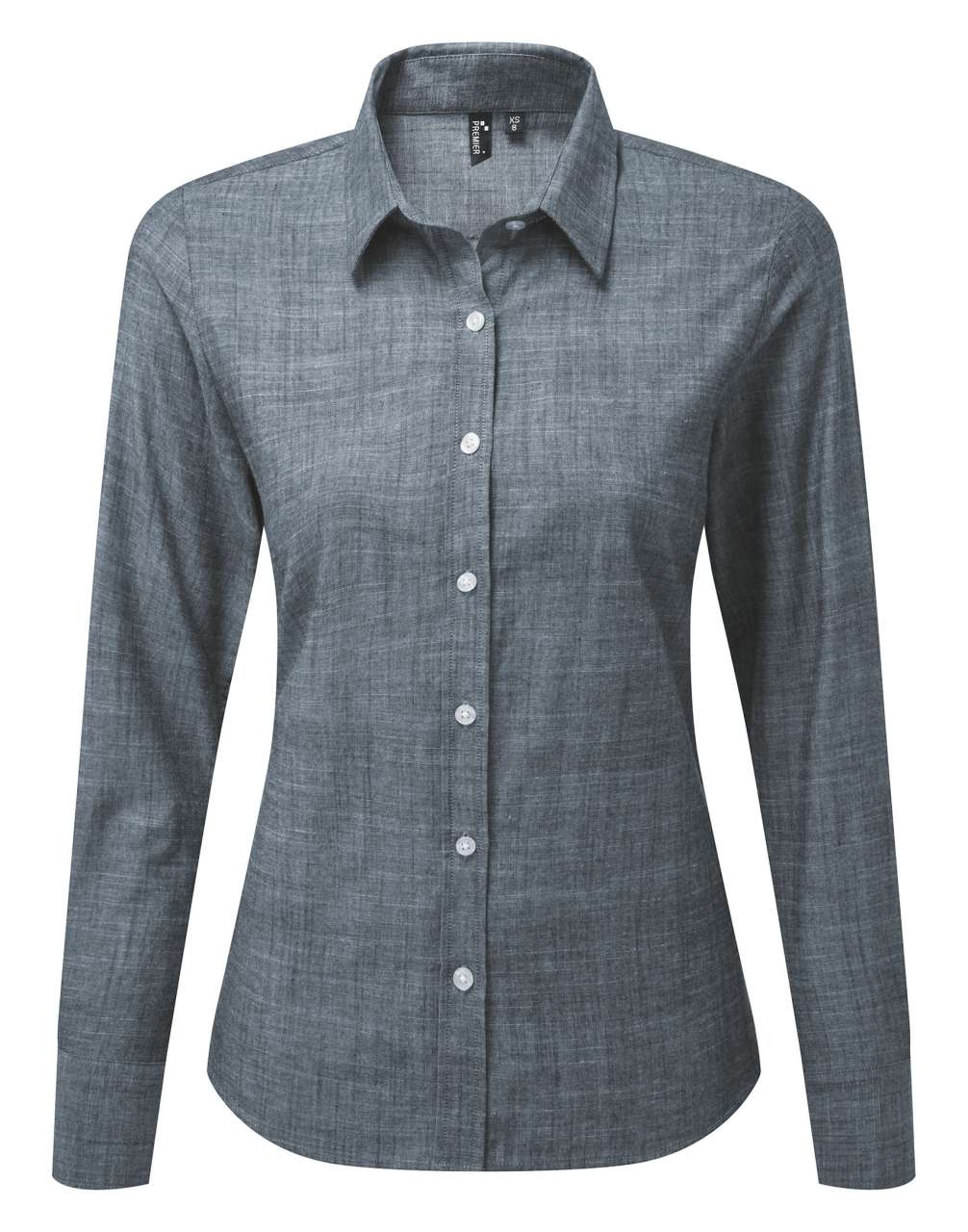 PR345 WOMEN'S COTTON SLUB CHAMBRAY LONG SLEEVE SHIRT