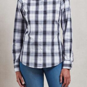 PR354 'GINMILL' CHECK - WOMEN'S LONG SLEEVE COTTON SHIRT
