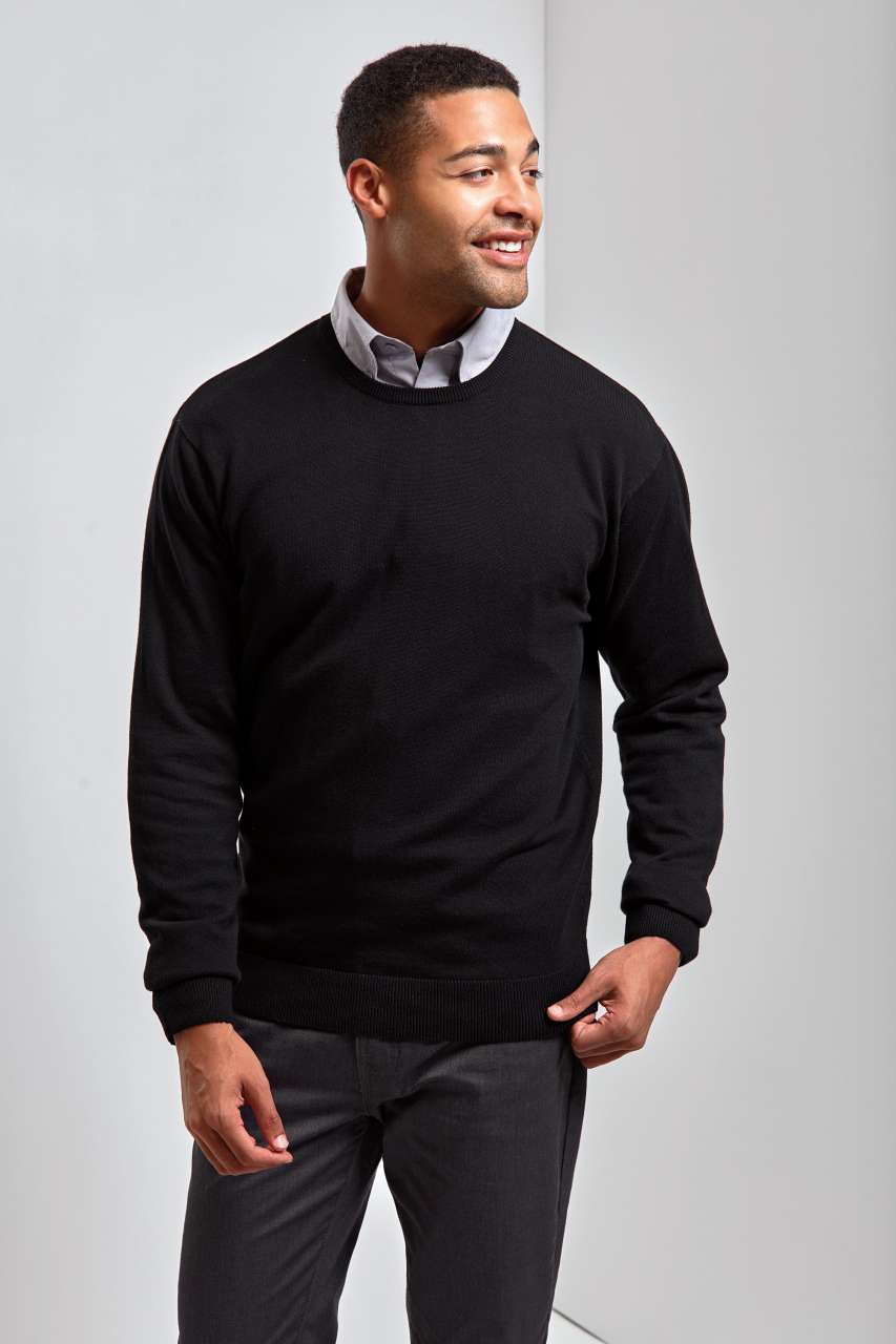PR692 MEN'S CREW NECK COTTON RICH KNITTED SWEATER