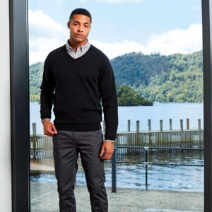 PR694 MEN'S KNITTED V-NECK SWEATER