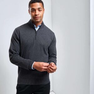 PR695 MEN'S QUARTER-ZIP KNITTED SWEATER