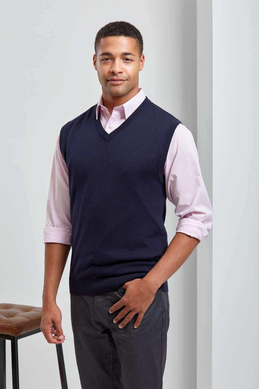PR699 MEN'S V-NECK SLEEVELESS SWEATER