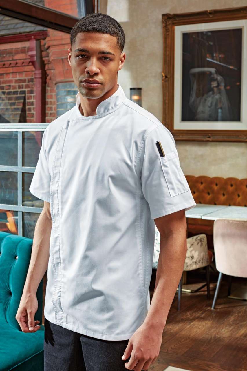 PR906 CHEF'S ZIP-CLOSE SHORT SLEEVE JACKET