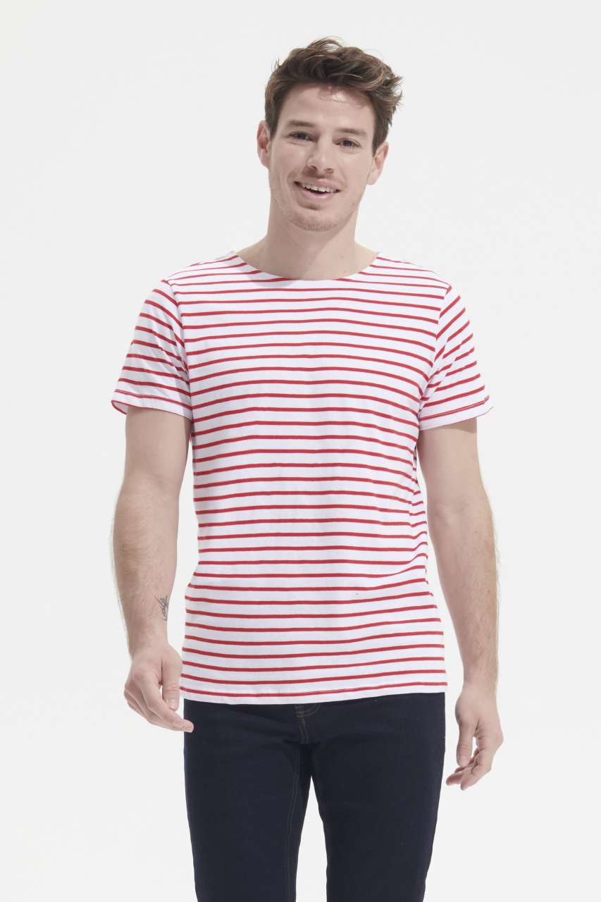 SO01398 SOL'S MILES MEN - ROUND NECK STRIPED T-SHIRT