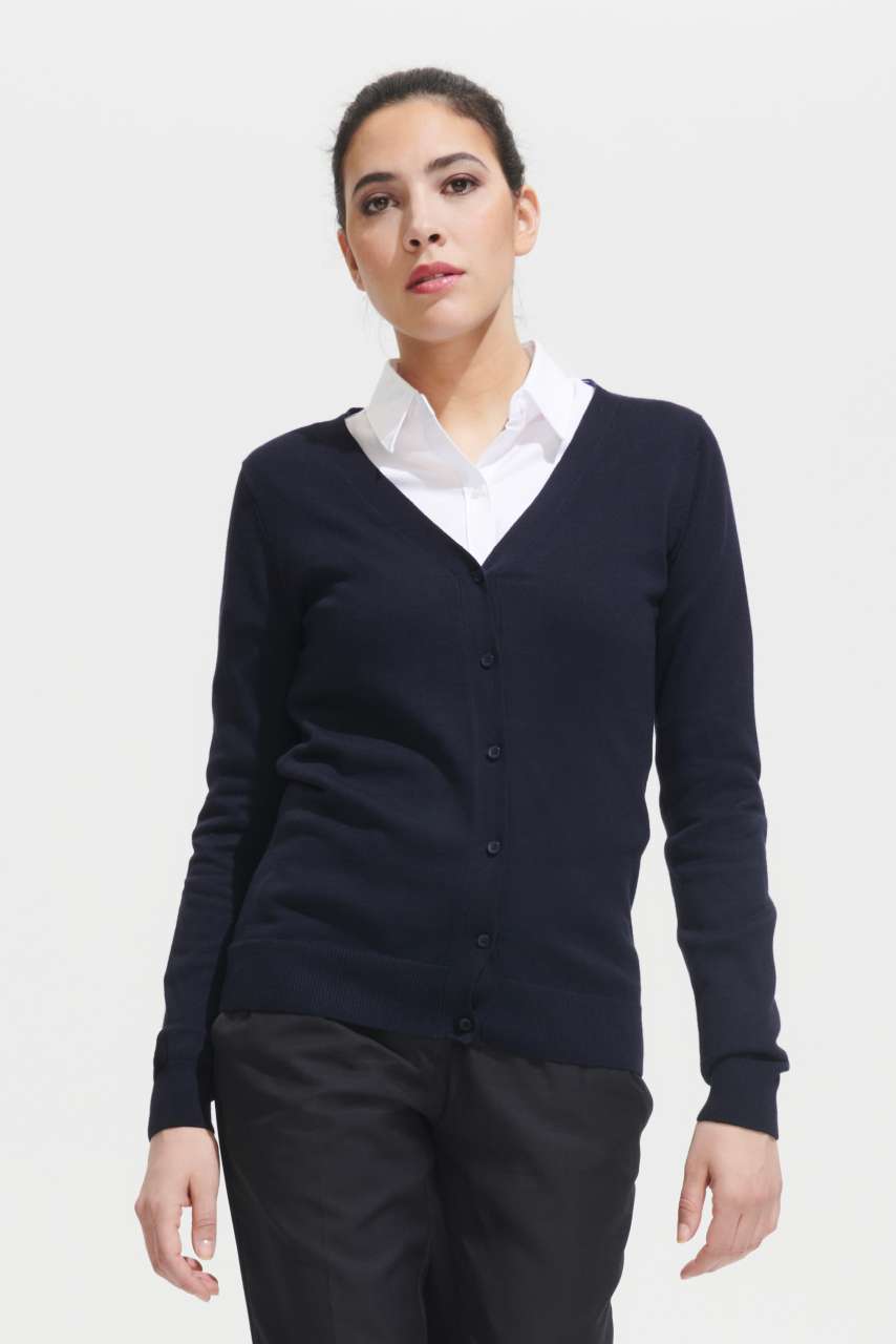 SO90012 SOL'S GOLDEN WOMEN - V-NECK KNITTED CARDIGAN