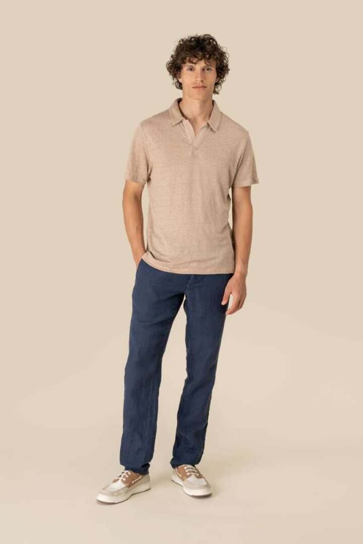 MEN’S LINEN POLO SHIRT – Obrázok 3