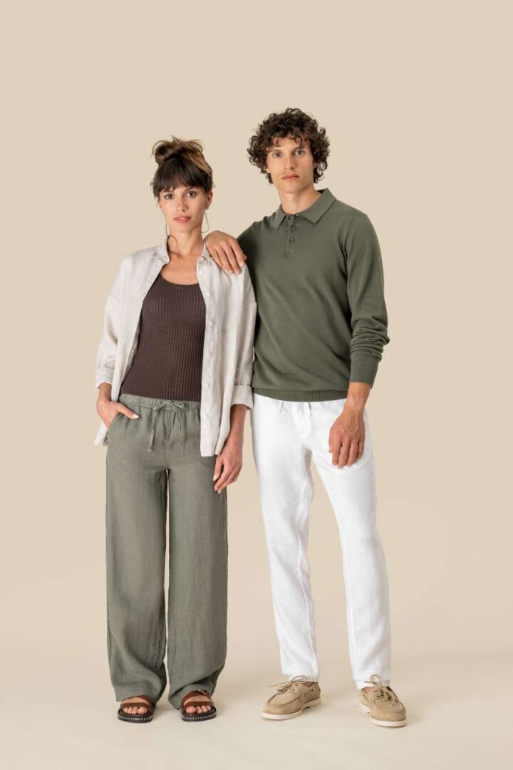 ECO-FRIENDLY LADIES' LINEN WASHED EFFECT TROUSERS – Obrázok 4