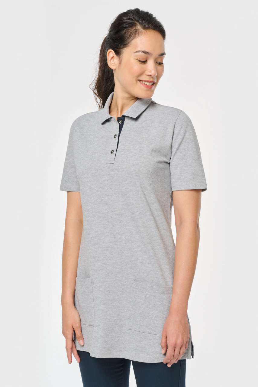 WK209 LADIES’ SHORT-SLEEVED LONGLINE POLO SHIRT